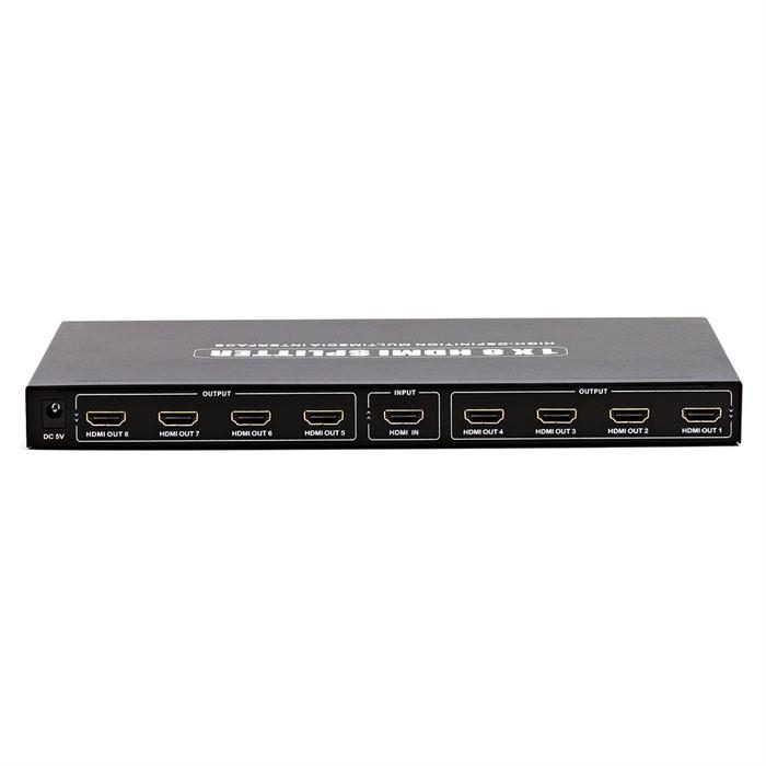 Cmple 8 Ports HDMI Powered Splitter 1x8 for Full HD 4K @30Hz & 3D Support (One Input to Eight Outputs)