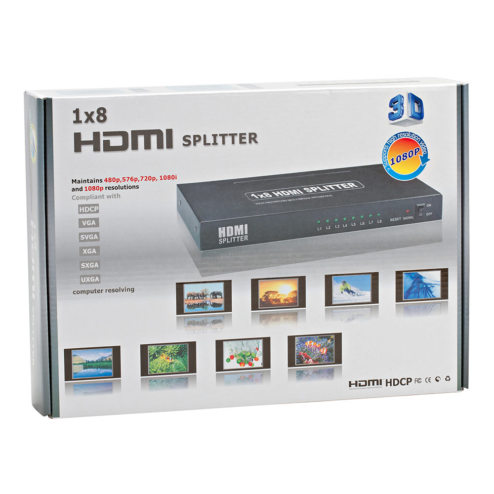 cosecha justa Sencillez HDMI Splitter Powered 1x8