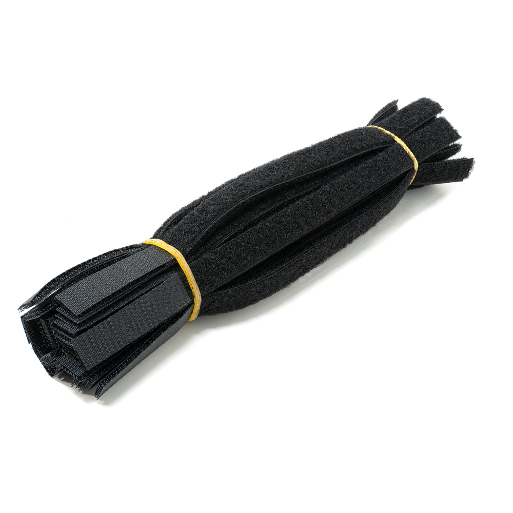 Cmple - 6 Velcro Strap 1/2  Width - 50PCS Pack, Black