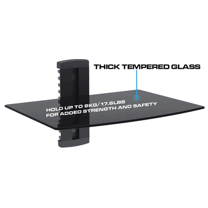 Strong and durable tempered glass - Holds up to 17.6 lbs