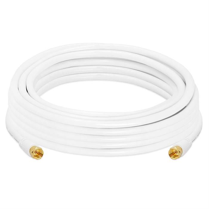 Cmple Digital Coaxial Cable F-Type Male RG6 Coax Digital Audio Video with F Connector Pin Satellite Cord - 25 Feet White