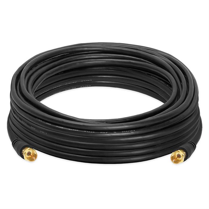 Cmple Digital Coaxial Cable F-Type Male RG6 Coax Digital Audio Video with F Connector Pin Satellite Cord - 25 Feet Black