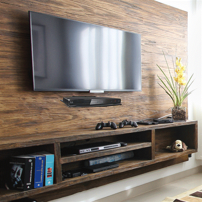 Sleek, low profile wall shelf, perfect for home entertainment setups