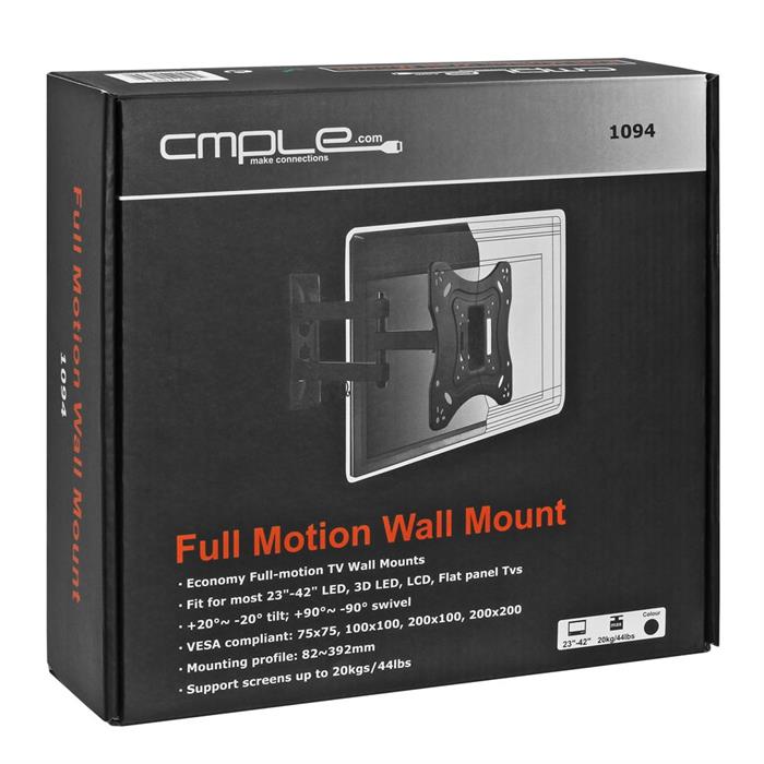 Package - Adjustable Full-Motion TV Wall Mount