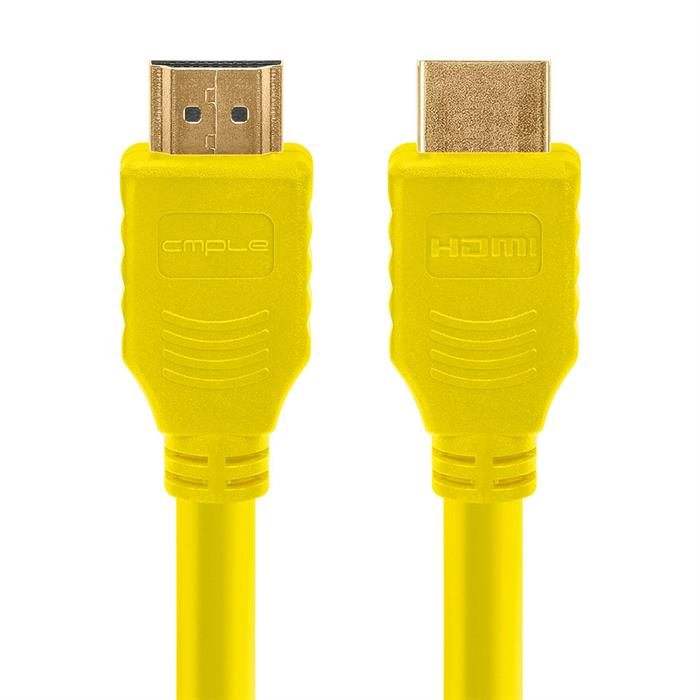 Cmple - HDMI Cable 1.5FT High Speed HDTV Ultra-HD (UHD) 3D, 4K @60Hz, 18Gbps 28AWG HDMI Cord Audio Return 1.5 Feet Yellow