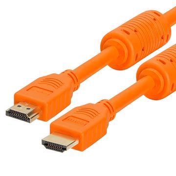 28 AWG High Speed HDMI Cable With Ferrite Cores - 1.5 Feet Orange
