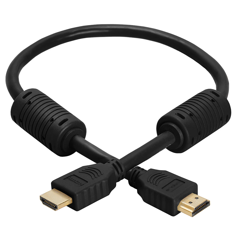 Tartan 28 AWG High Speed HDMI Cable with Ethernet Black 1 Foot