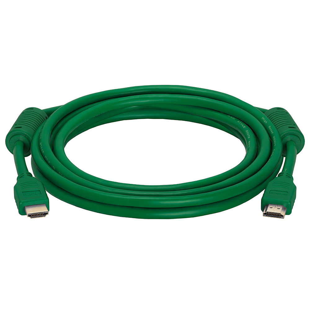 HighSpeed 28 AWG HDMI Cable Cord with Ferrite Core - 10 feet Green