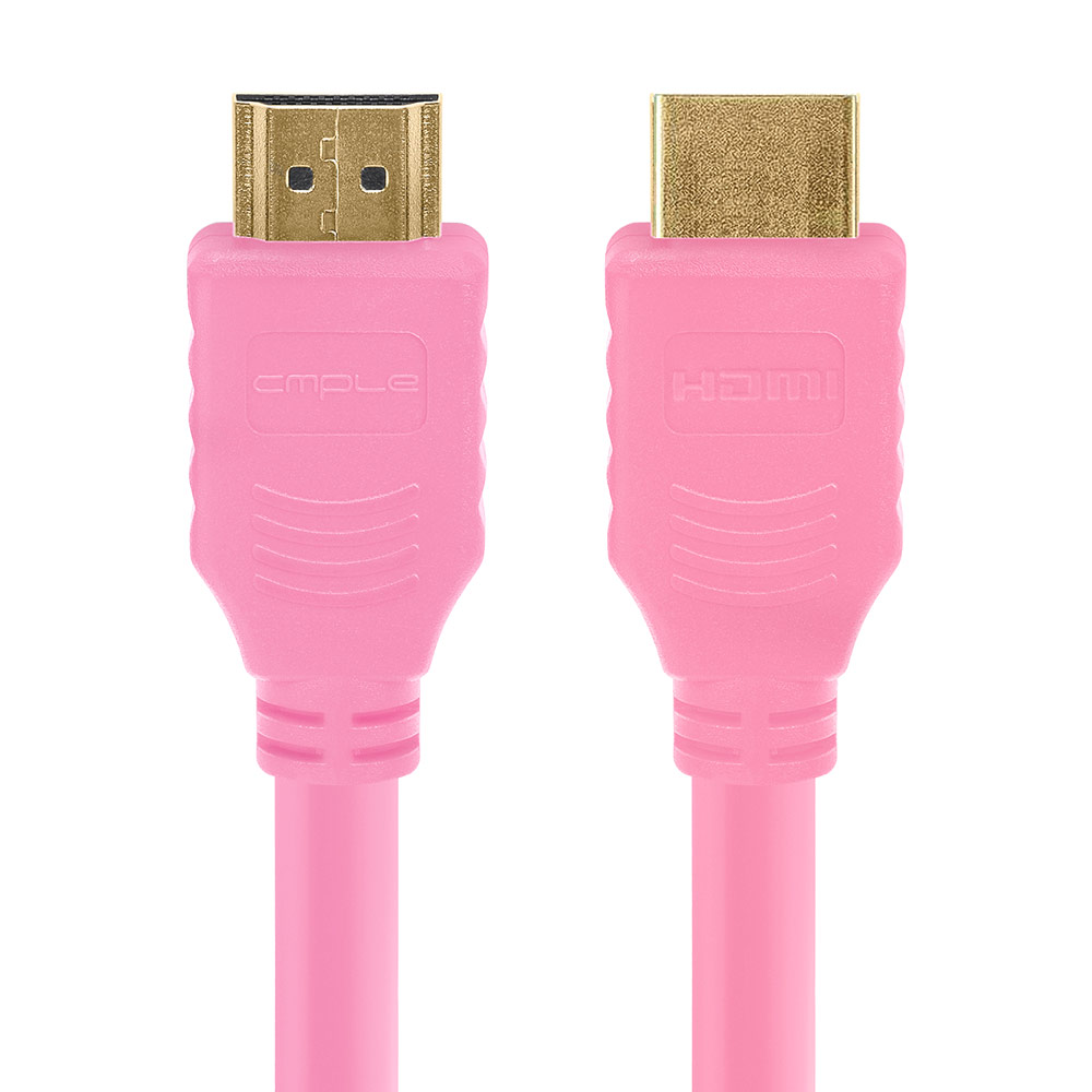 så periode Understrege 28 Wire Gauge High Speed HDMI Cable With Ferrite Cores - 3 ft Pink