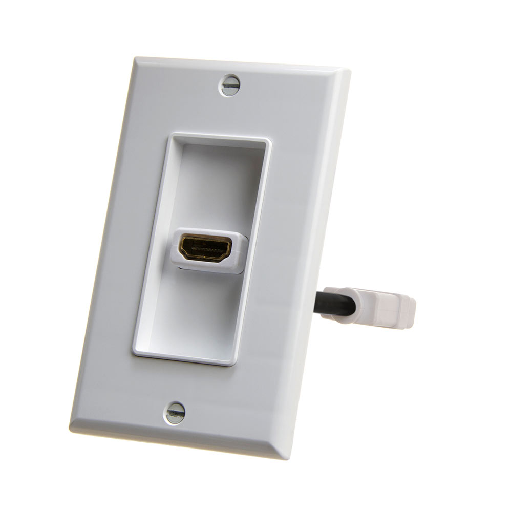 Single-Gang White Wall Plate 4” Rear Extension Cable