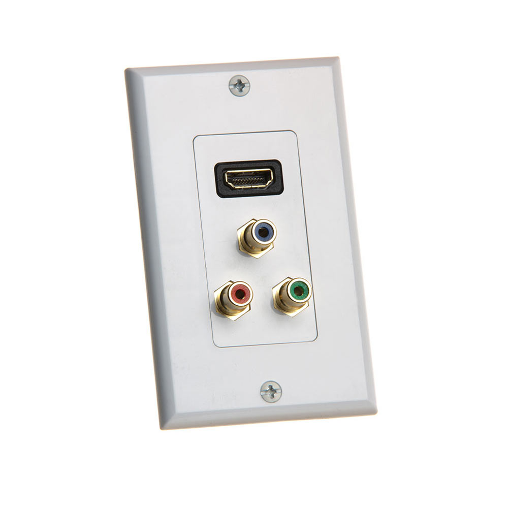 Single-Gang HDMI Wall Plate With Component Video Jacks