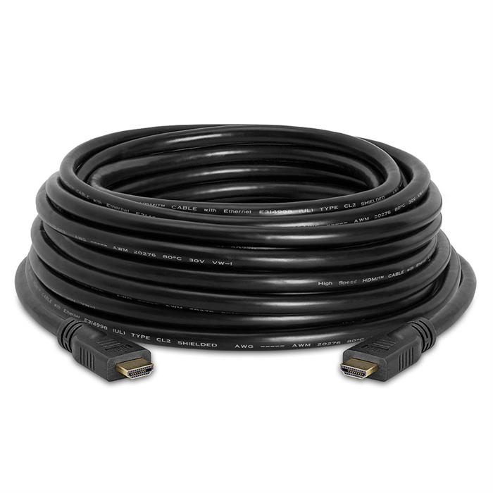 Cmple - High Speed HDMI Cable 30 FT for In-Wall Installation with 4K 60Hz, Ethernet, 2160p, 3D, HDR (ARC), Ultra HD - 30 Feet, Black