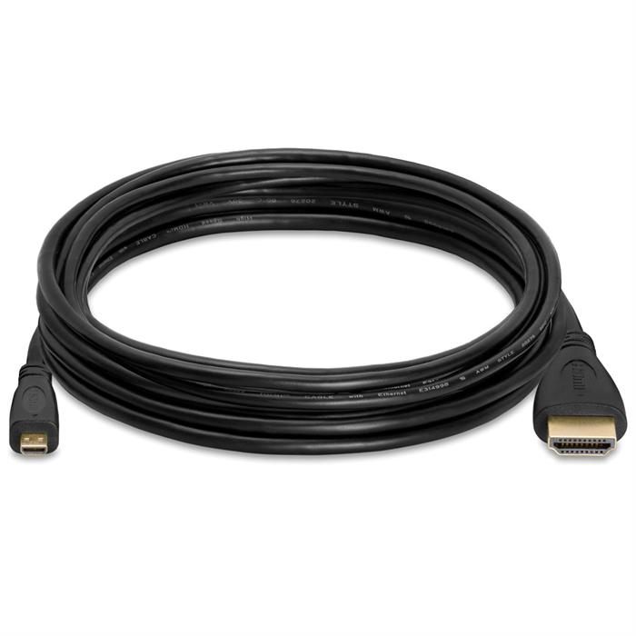 Cmple - Micro HDMI to HDMI Cable 10ft, Micro HDMI Cable Male to Male 4k Camera HDMI Cables for Capture Card, Video Camera, Action Camera, Pocket Camera - Black