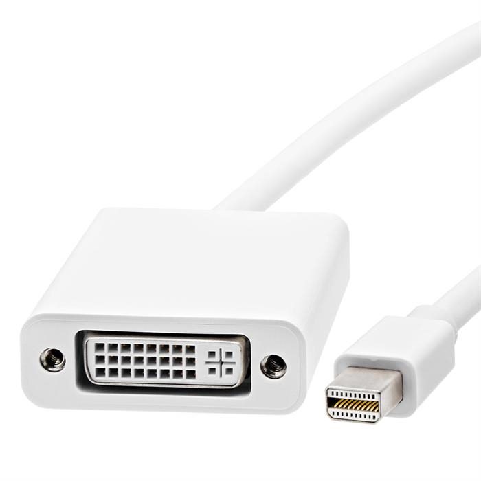 Cmple - Mini Display Port to DVI Cable - Mini DP Male to DVI Female Video Adapter – 6 Inches, White