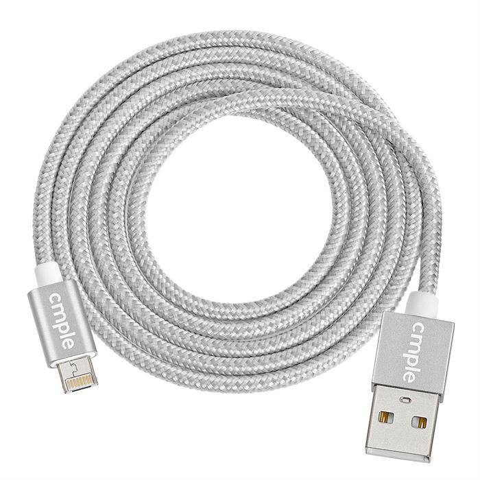 Cmple - Mobile Smart Phone Tablet cable charger - 2 in 1 Fast Charge/High Speed Data Sync & Micro USB Cable - 3 Feet Silver