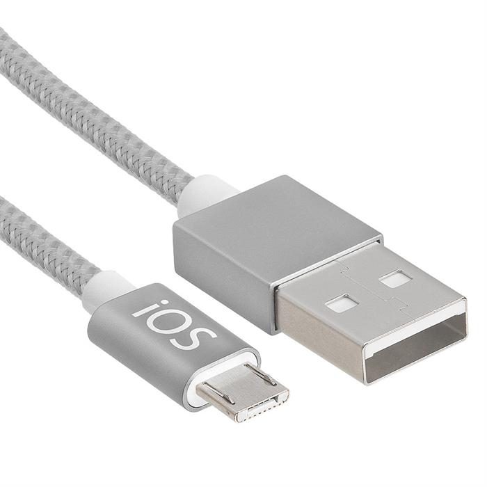 Cmple - Mobile Smart Phone Tablet cable charger - 2 in 1 Fast Charge/High Speed Data Sync & Micro USB Cable - 3 Feet Silver