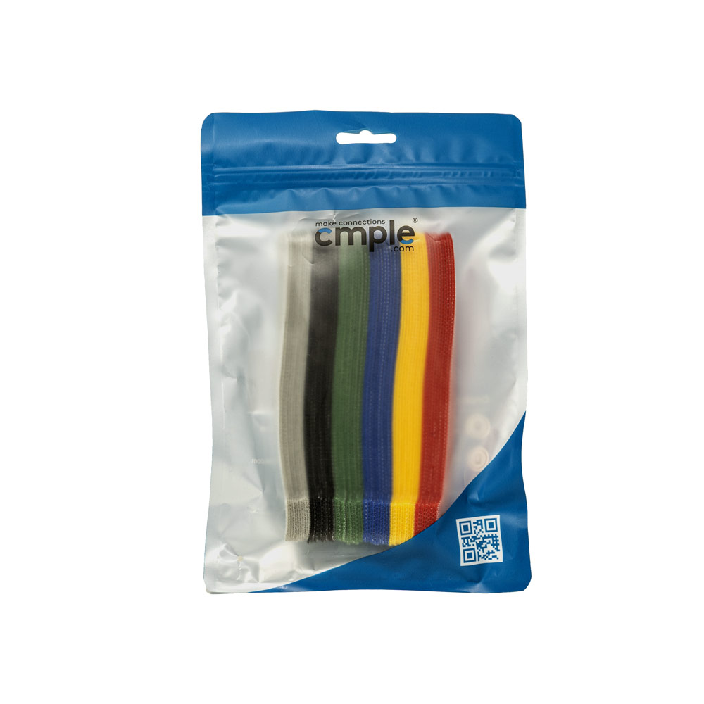 UPC815239019217 - SKU218-N - Cmple Cable Ties Cord Organizer, Hook and Loop  Reusable Self-Fastening Strap - 60 Pieces 6-Inch, 6 Colors