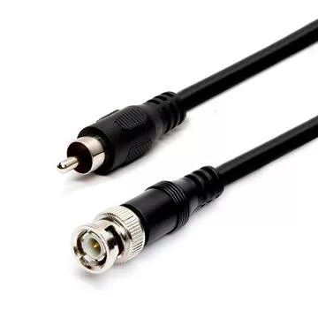 Cmple RG59U 100 Feet BNC Male to RCA Male, 75 Ohm, Coaxial BNC to RCA Video Cable, Black, (457-N)