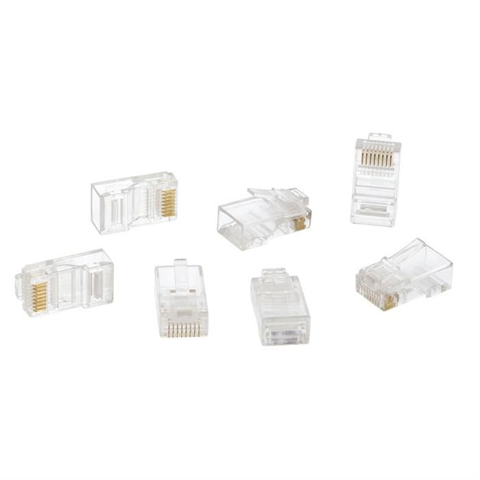 Cmple - RJ45 Connectors Easy Crimp Cat6 Ethernet Cable Crimp Connectors, Compatible with Cat6/Cat5e, Ethernet Cable Crimp Connectors UTP Network Modular Plug for Solid Wire - Pack of 100
