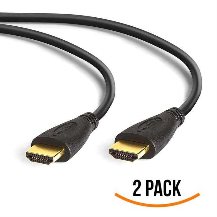 Cmple - Ultra Slim High Speed HDMI Cable HDMI 2.0 HDTV Cable - Supports Ethernet 3D 4K and Audio Return - 6FT (2 PACK)