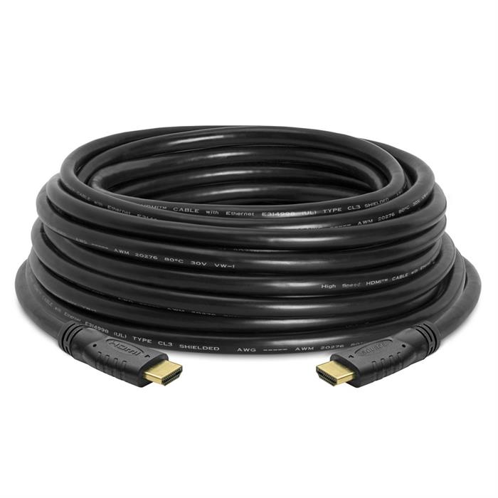Cmple Uni-Directional High Speed HDMI Cable 50 FT for In-Wall Installation with 4K 60Hz, Ethernet, 2160p, 3D, HDR (ARC), Ultra HD - 50 Feet, Black