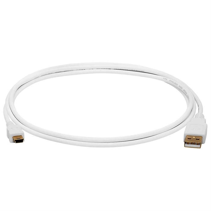 Cmple - USB 2.0 Cable A to Mini B 5 Pin Male High Speed USB Charger Data Cord Gold-Plated - 6 Feet White