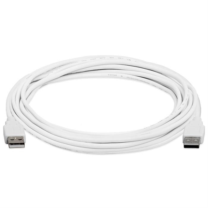 Cmple USB 2.0 Male to Male Cable High-Speed USB 2.0 A to A Extension Cable for Data Transfer – 15 Feet, White