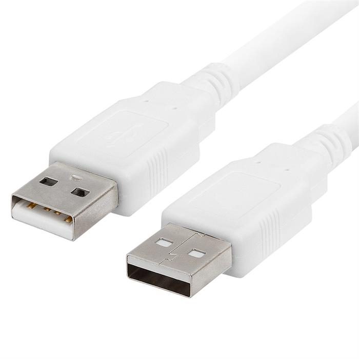 USB 2.0 A Male To A Male High-Speed 480 Mbps Cable - 6 Feet White