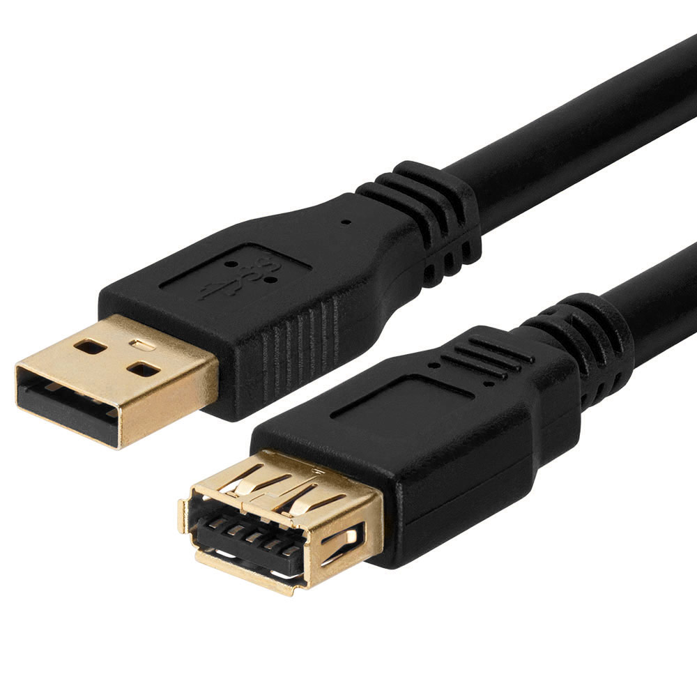 USB 3.0 A Male to A Female cable gold-plated - 3Feet