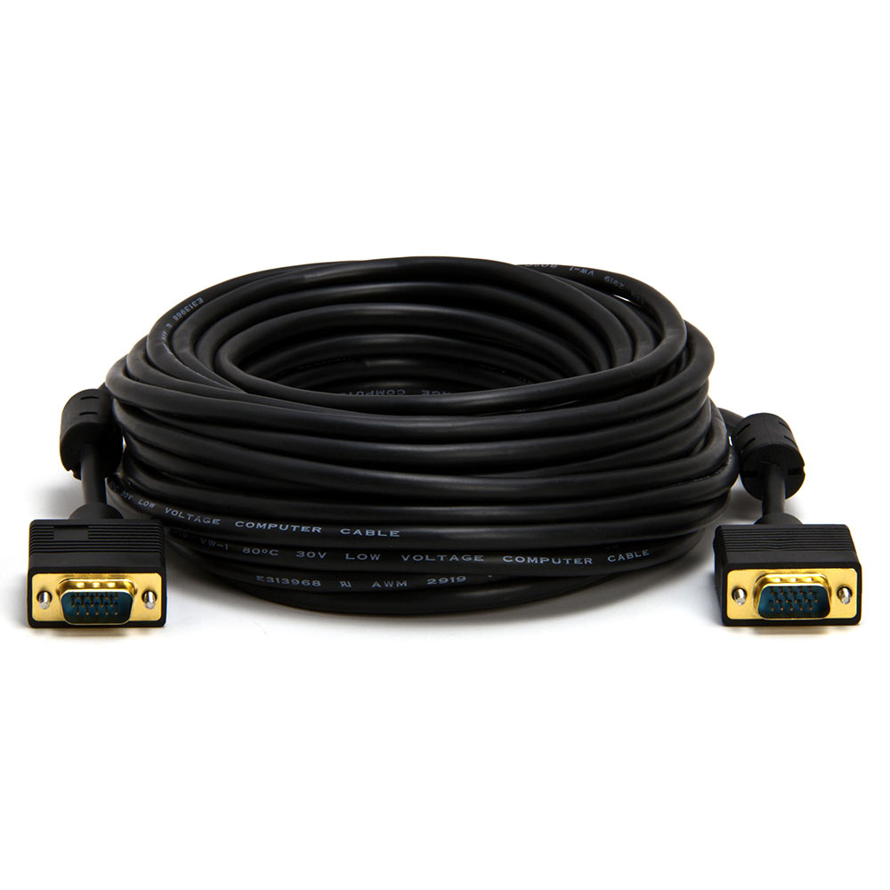 SVGA (Super VGA) Male/Male Monitor Cable w/Ferrites – 50feet