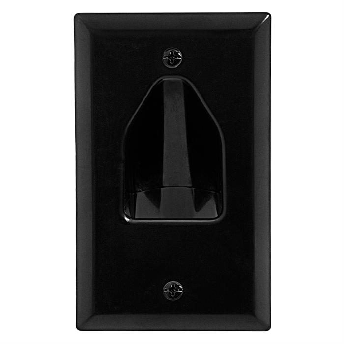 DataComm 45-0001-BK One-Gang Low-Voltage Cable Wall Plate For Multiple Cables - Black