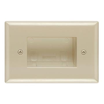 DataComm 45-0008-IV Recessed Easy Mount Low-Voltage Cable Wall Plate - Ivory