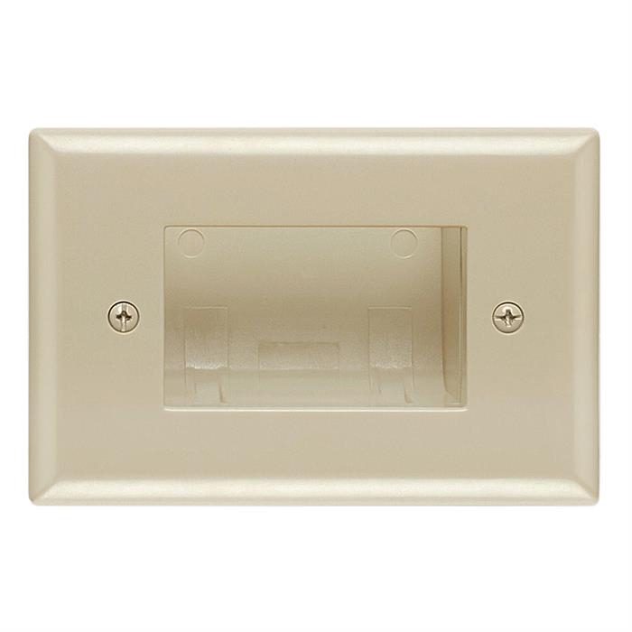 DataComm 45-0008-IV Recessed Easy Mount Low-Voltage Cable Wall Plate - Ivory