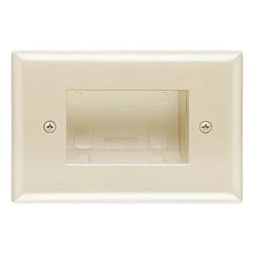 DataComm 45-0008-LA Recessed Easy Mount Low-Voltage Cable Wall Plate - Almond