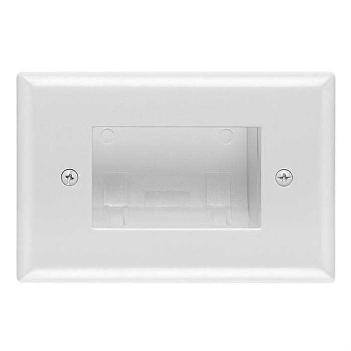 DataComm 45-0008-WH Recessed Easy Mount Low-Voltage Cable Wall Plate - White