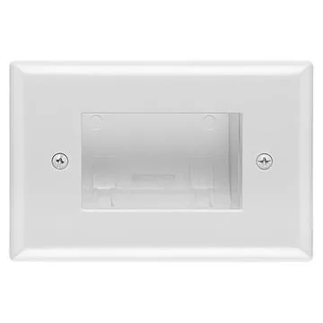 DataComm 45-0009-WH Recessed Easy Mount Low-Voltage Cable Wall Plate - Slim Fit, White