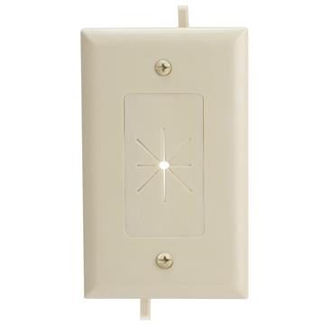 DataComm 45-0014-IV One-Gang Low-Voltage Cable Plate With Flexible Opening - Ivory