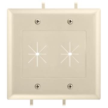 DataComm 45-0015-IV Two-Gang Low-Voltage Cable Plate With Flexible Opening - Ivory
