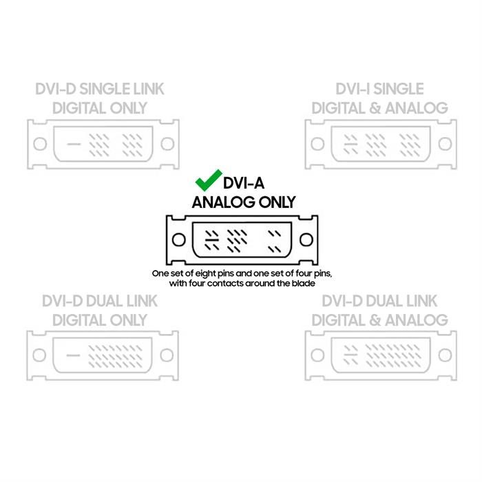 DVI-A Female to VGA Male Adapter GOLD