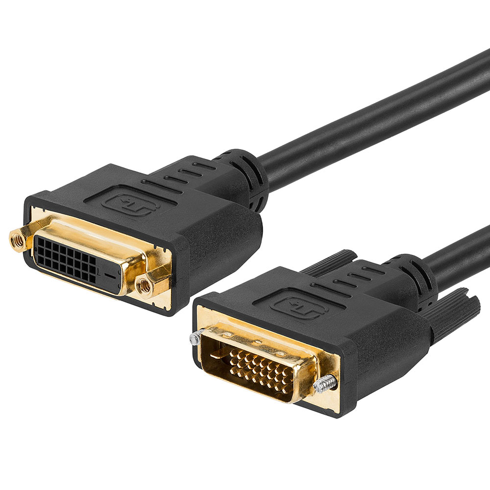  DVI  D Dual Link Extension Cable  M F Gold Plated 15Feet