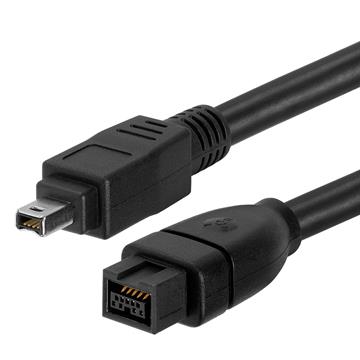FireWire 800 9-Pin To FireWire 400 4-Pin Bilingual Cable - 10 Feet Black