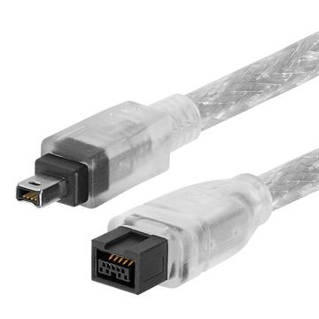 FireWire 800 9-Pin To FireWire 400 4-Pin Bilingual Cable - 10 Feet Clear