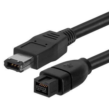 FireWire 800 9-Pin To FireWire 400 6-Pin Bilingual Cable – 6 Feet Black