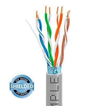 STP/FTP CAT5e 1000ft Bare Copper LAN Cable 24AWG Bulk Network Wire, Gray	