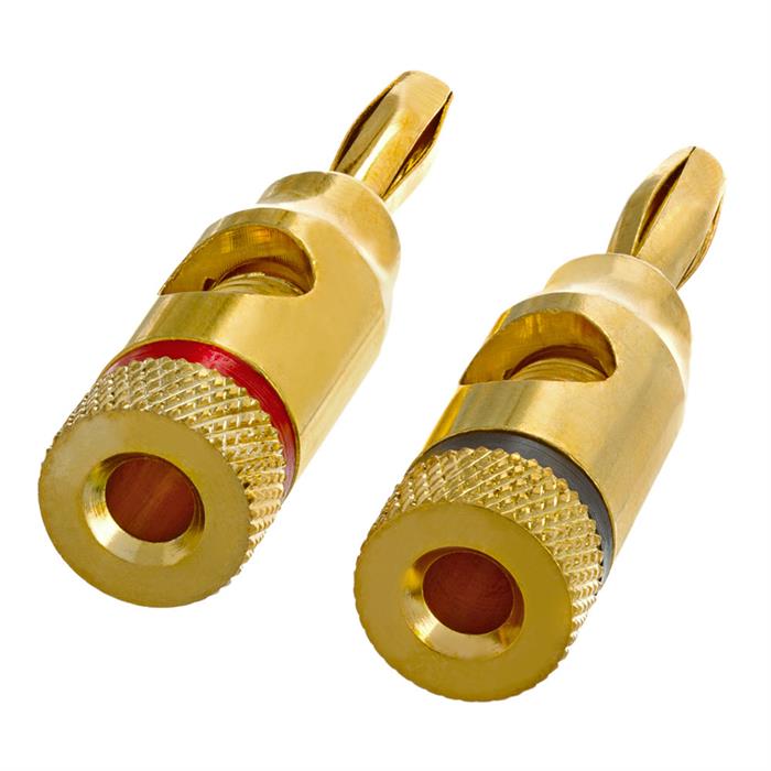 High-Quality Copper Speaker Banana Plugs - Open Screw Type, 1 PAIR