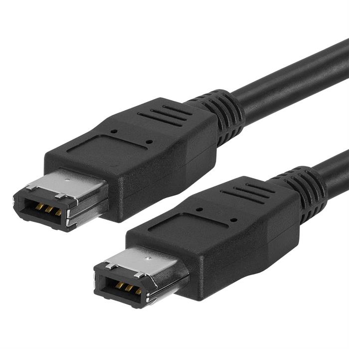IEEE-1394 FireWire/iLink 6 Pin Male to Male DV Cable - 10 Feet Black