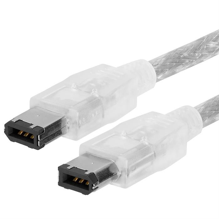 IEEE-1394 FireWire/iLink 6 Pin Male to Male DV Cable - 10 Feet Clear