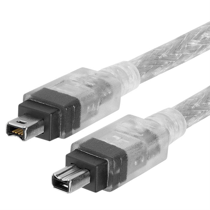 IEEE-1394 FireWire/iLink DV 4 Pin Male To Male Cable - 10 Feet Clear