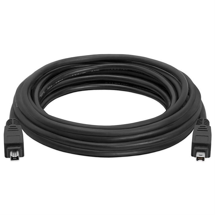IEEE-1394 FireWire/iLink DV 4 Pin Male To Male Cable - 15 Feet Black