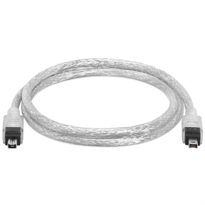 IEEE-1394 FireWire/iLink DV 4 Pin Male To Male Cable - 3 Feet Clear